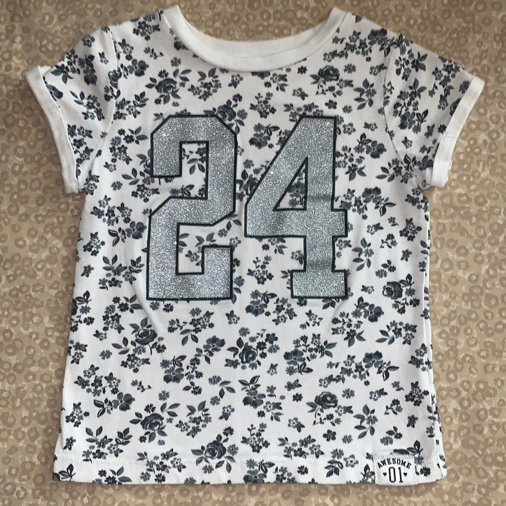 4T Toddler Girls Short Sleeve Floral Carter’s T-Shirt
